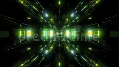 美丽的未来主义科幻太空船隧道背景三维插图三维渲染<strong>运动背景</strong>无缝循环
